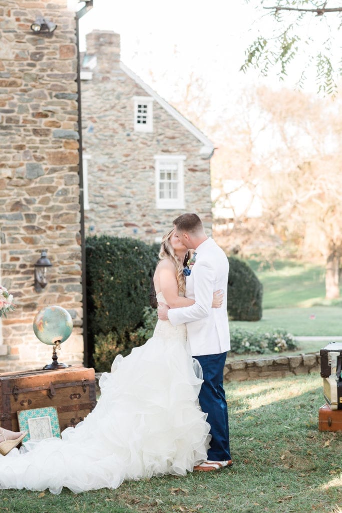Travel themed wedding at Stone Manor Country Club