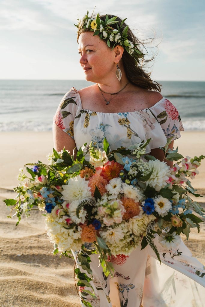 elopement bridal bouquet with local maryland grown flowers