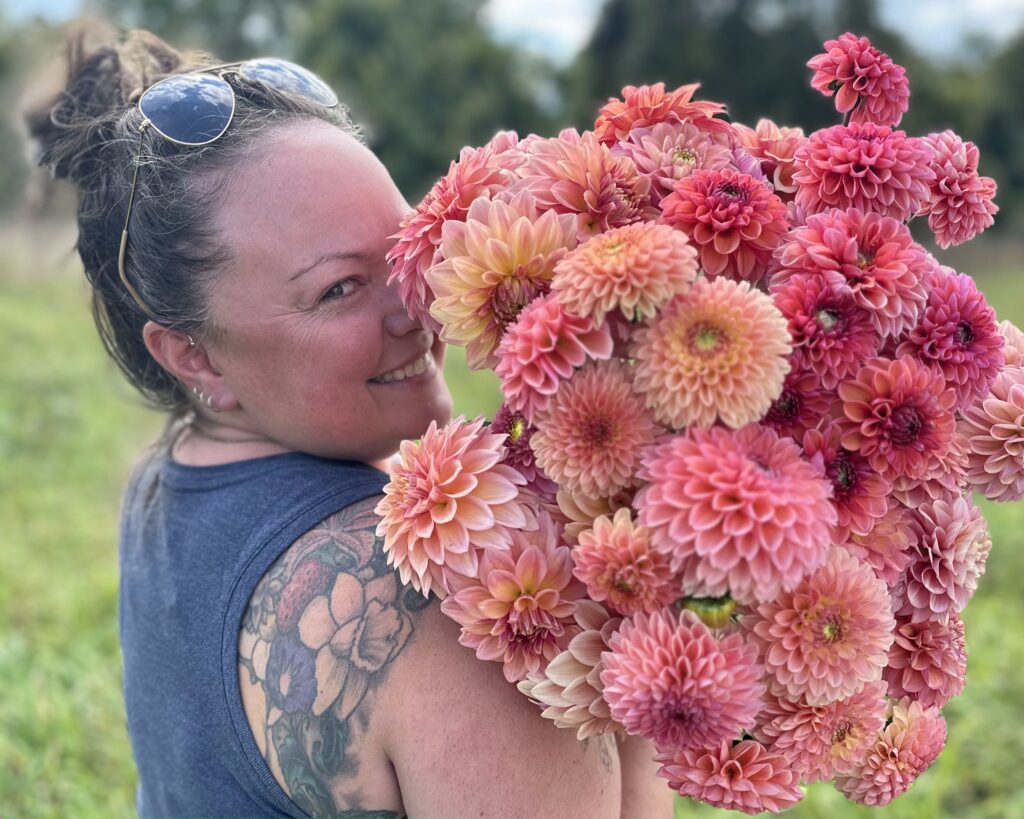 coral dahlias are beautiful wedding flowers